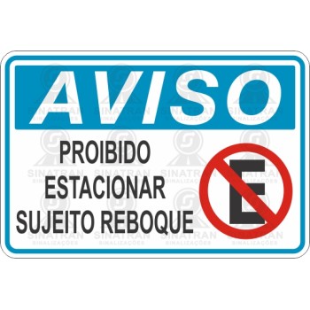 Proibido estacionar sujeito reboque